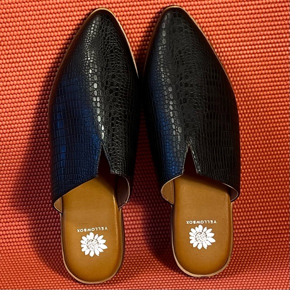 Yellow Box Women’s Novita Black Slip On Mules Size 8.5 New in Box - Picture 6 of 10